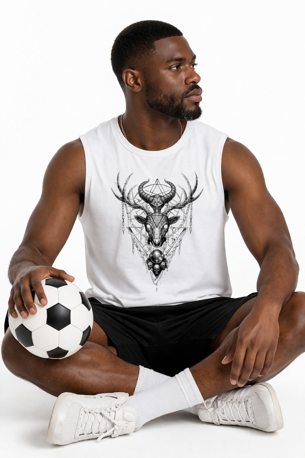 Sacred Sigil Stag – Men's Sleeveless Graphic Muscle Tee