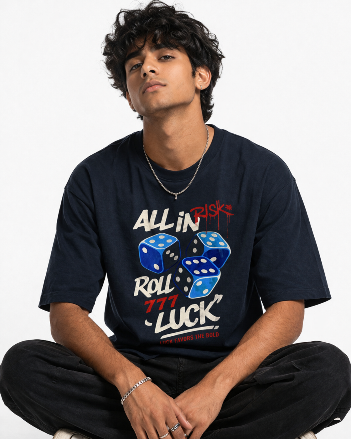 All In Luck Oversized Tee – Black Edition
