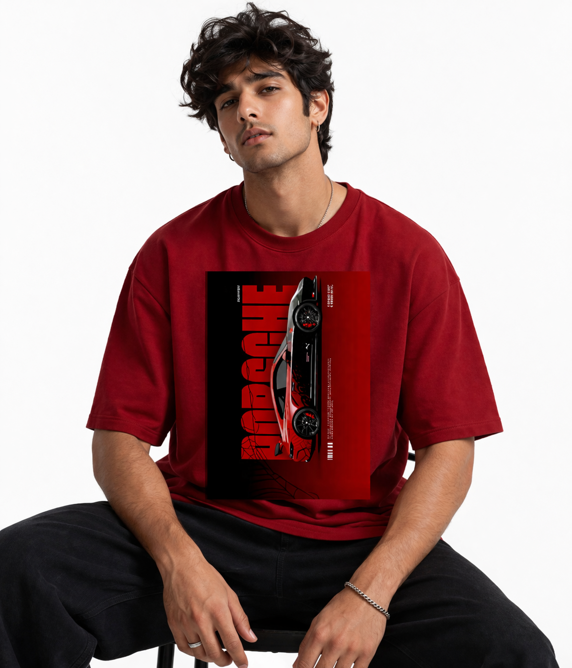 Velocity Drift Oversized Tee – Red Edition