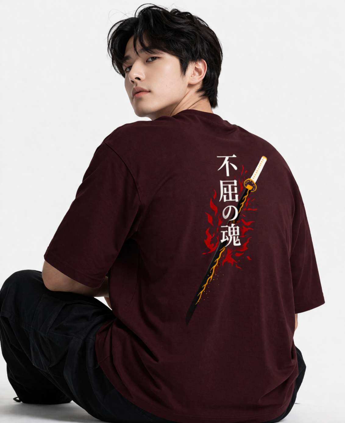 The Unyielding: "Indomitable Spirit" Kanji Oversized Tee