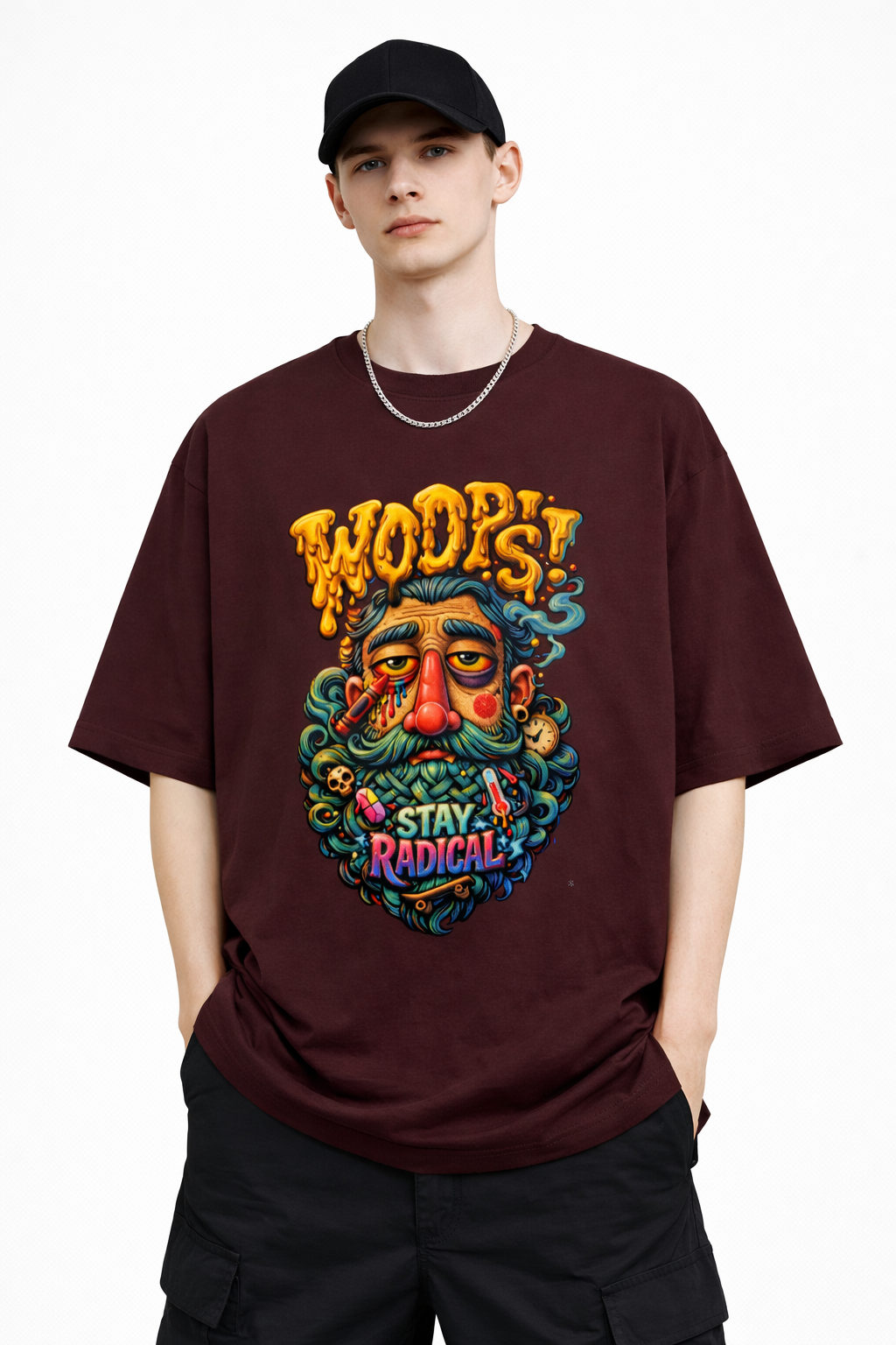 Stay Radical – Melting Mood Graphic Streetwear T-Shirt