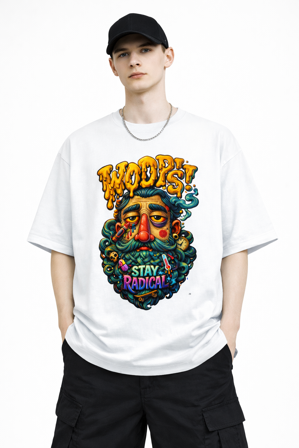 Stay Radical – Melting Mood Graphic Streetwear T-Shirt