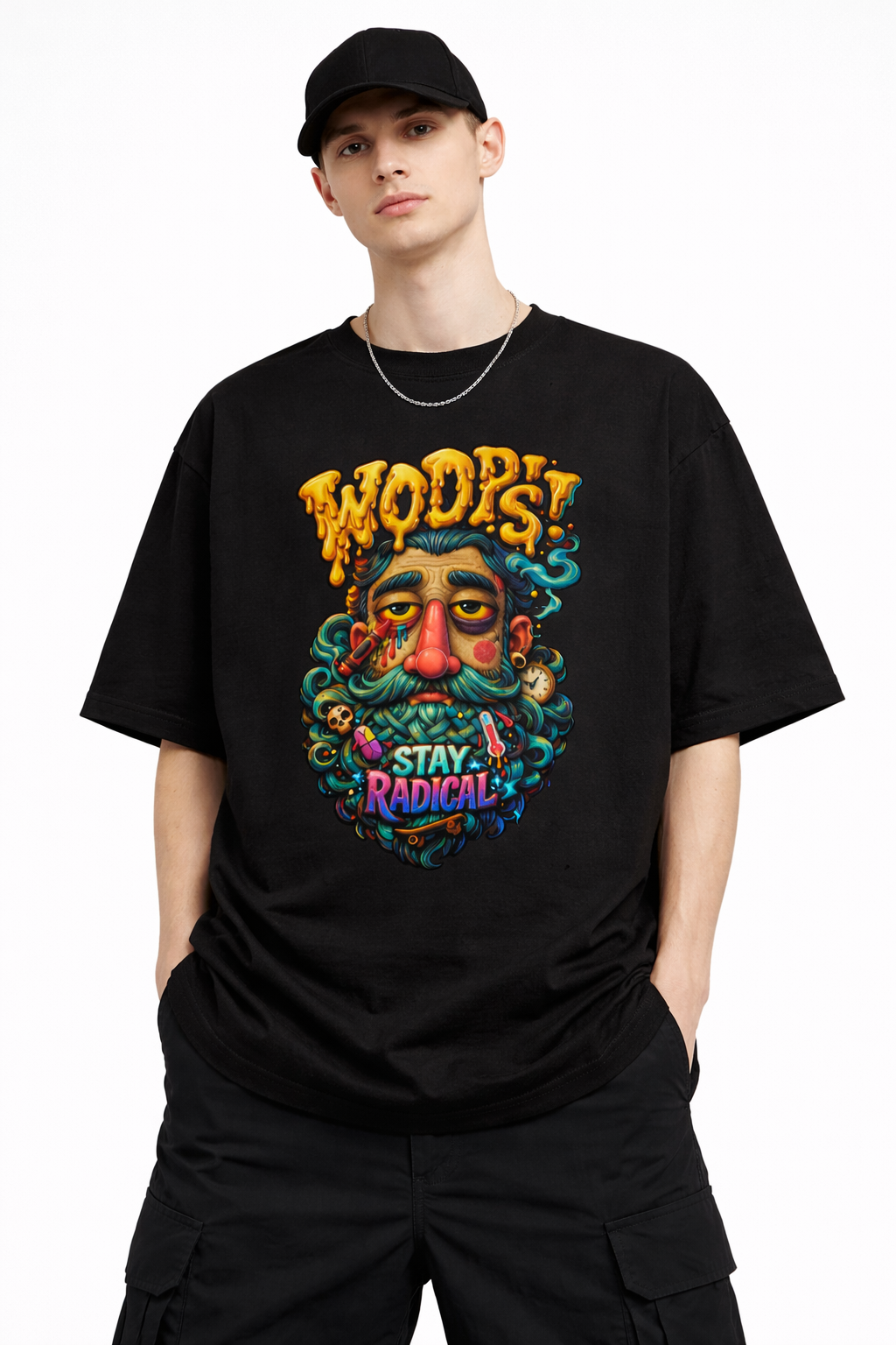 Stay Radical – Melting Mood Graphic Streetwear T-Shirt