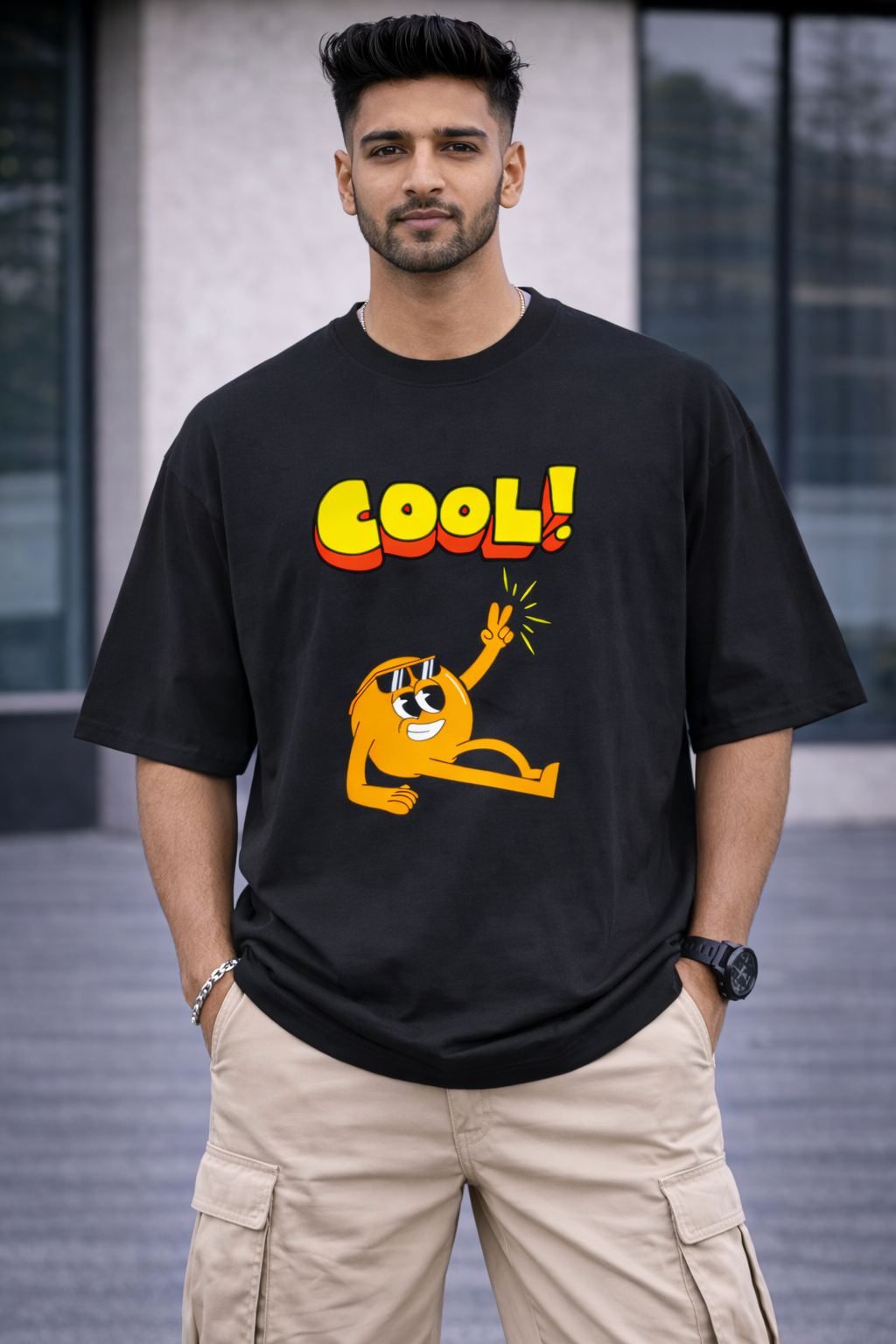 Cool Vibes Cartoon Oversized Tee
