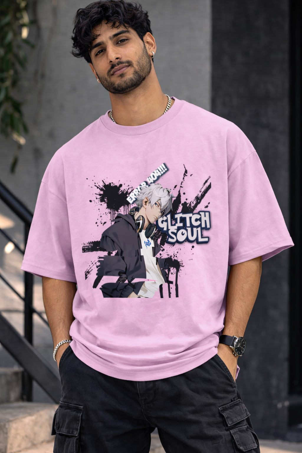 Glitch Soul Anime Streetwear Oversized Tee