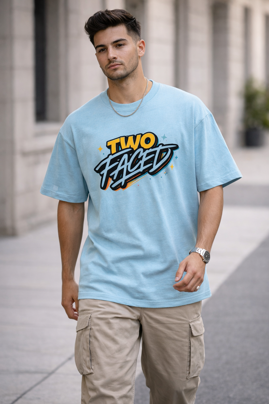 Two Faced Street Graffiti Oversized Tee