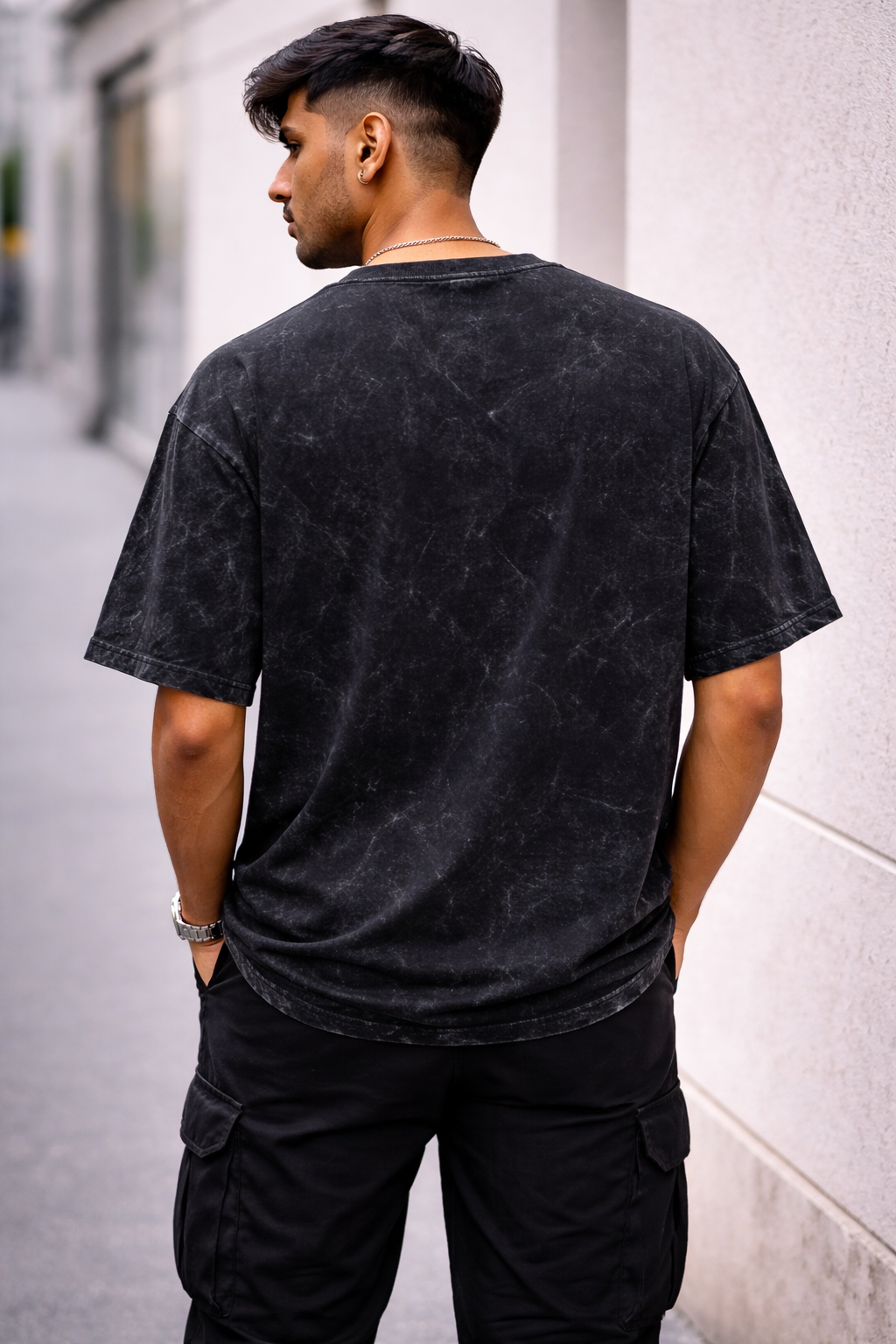 Reality Mask Acid-Wash Oversized Tee