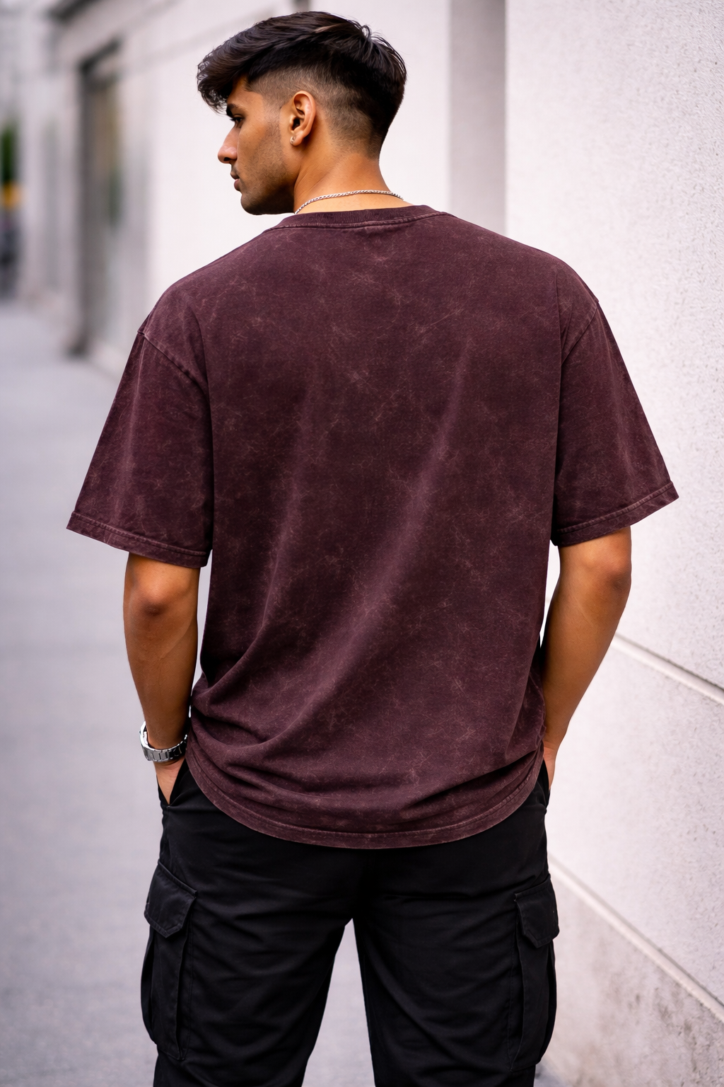 Reality Mask Acid-Wash Oversized Tee
