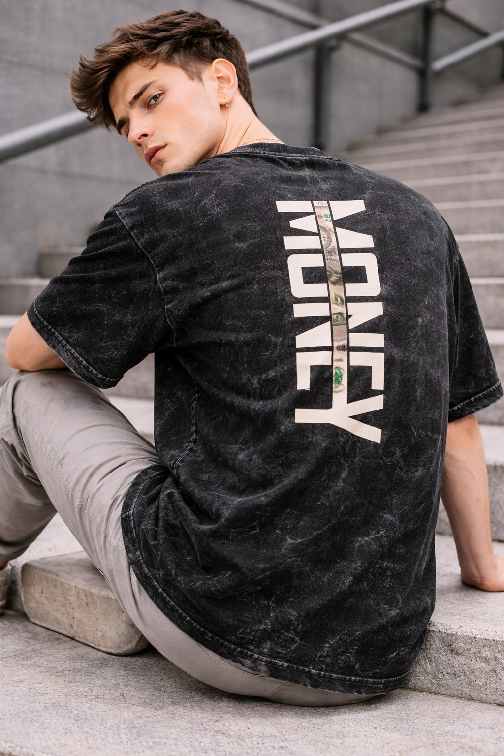 Time Is Money Graphic Oversized Tee