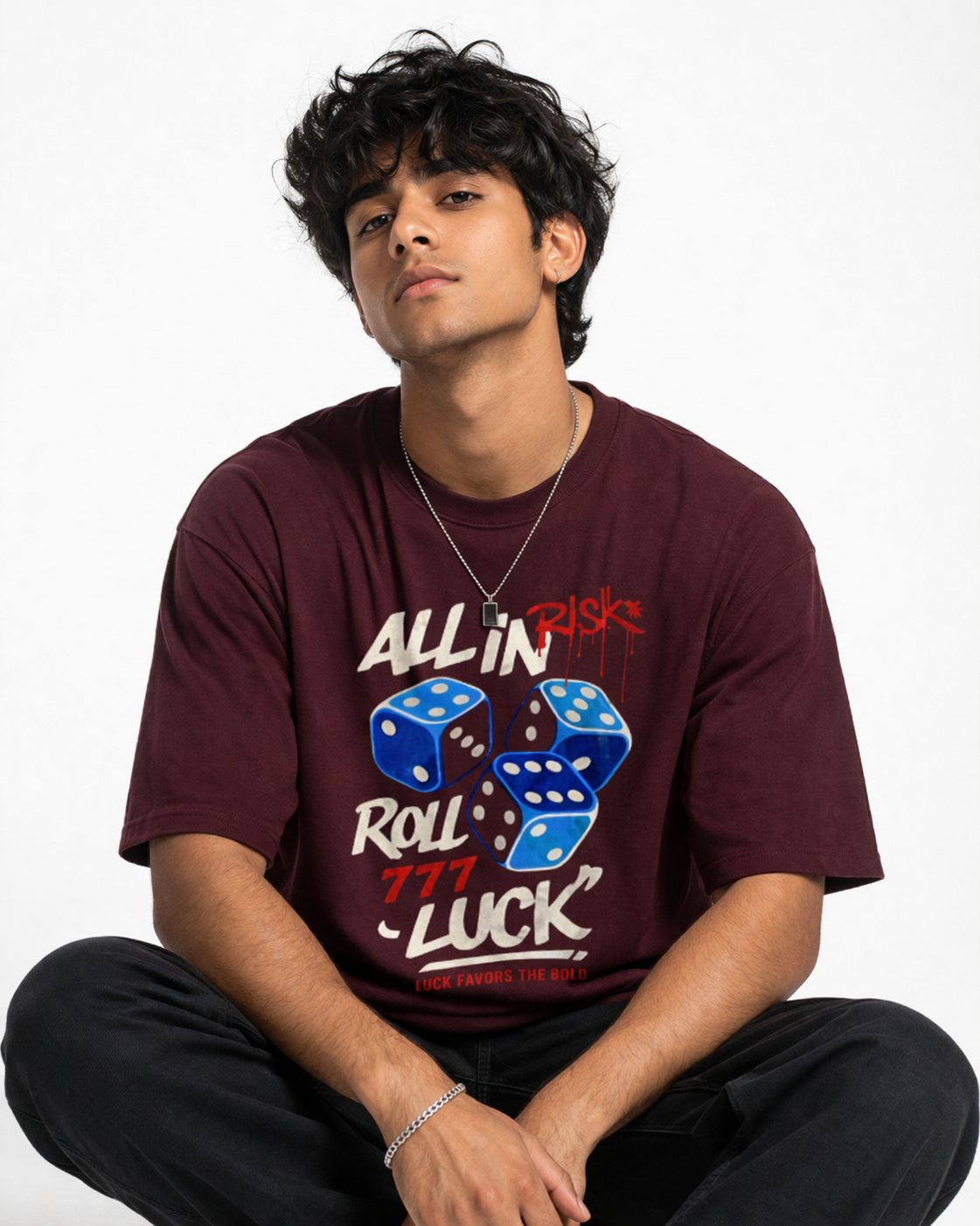 All In Luck Oversized Tee – Black Edition