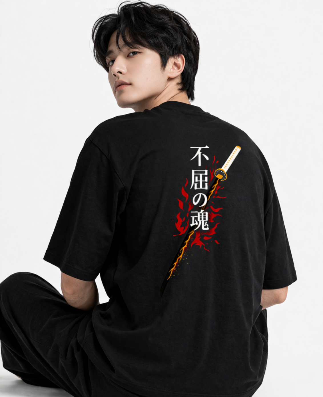 The Unyielding: "Indomitable Spirit" Kanji Oversized Tee