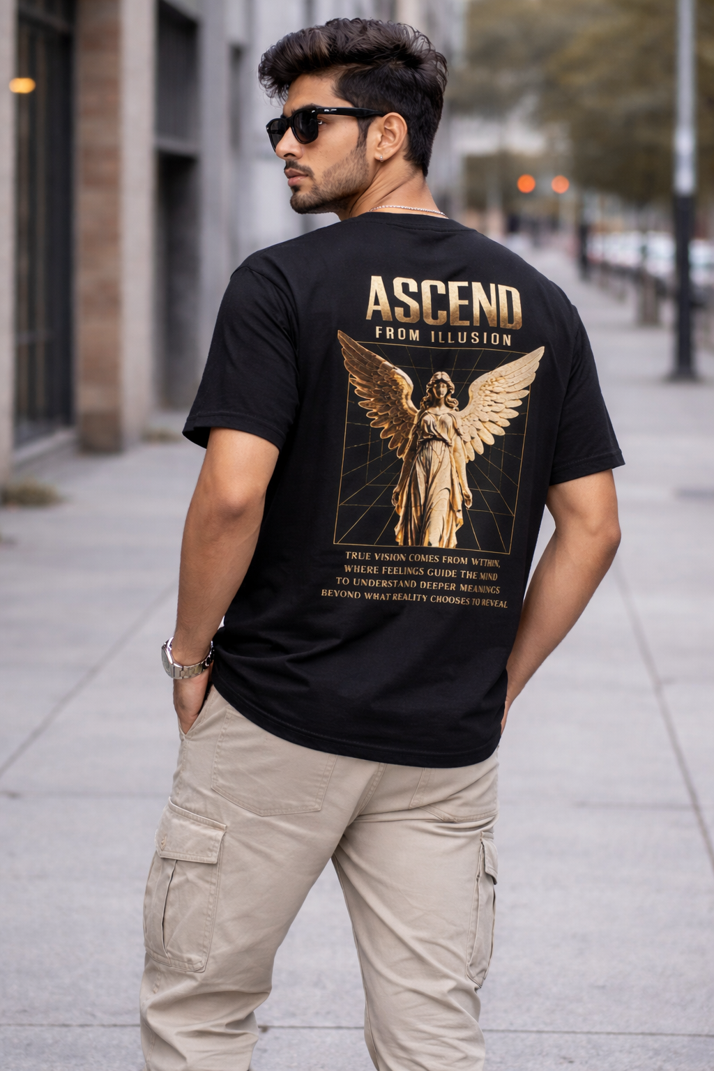 "Ascend From Illusion" Renaissance Angel – Heavyweight Oversized Tee