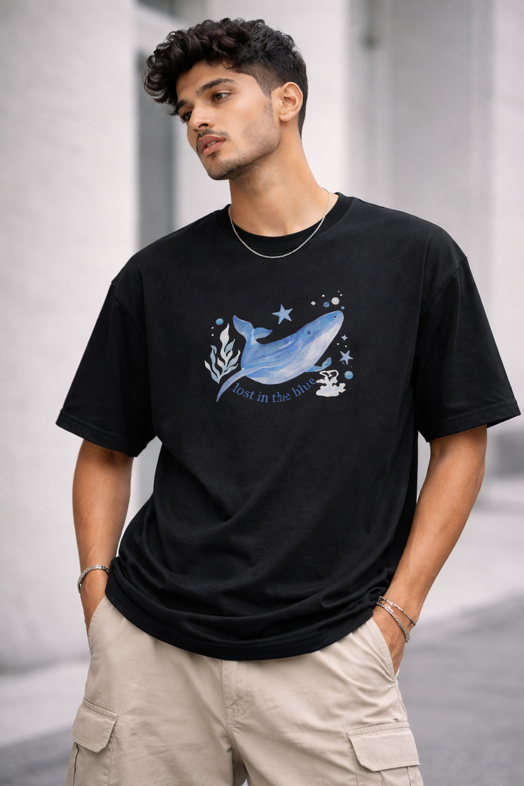 Ocean Peace Oversized Tee – Sand Beige Edition