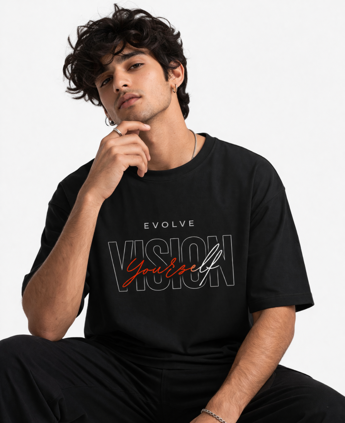 Evolve Vision Oversized Tee – Maroon Edition