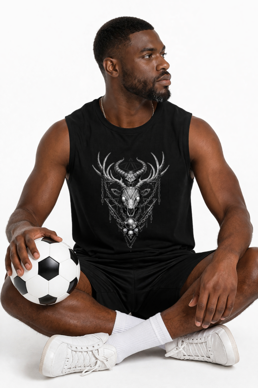 Sacred Sigil Stag – Men's Sleeveless Graphic Muscle Tee